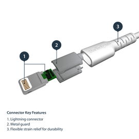 StarTech.com Cable Resistente USB-A a Lightning de 2 m Blanco - Cable de Alimentación y Sincronización USB Tipo A a Lightning con Fibra de Aramida Robusta - Con Certificación MFi de Apple - iPad/iPhone 12 StarTech.com Cable Resistente USB-A a Lightning de 2 m Blanco - Cable de Alimentación y Sincronización USB Tipo A a Lightning con Fibra de Aramida Robusta - Con Certificación MFi de Apple - iPad/iPhone 12