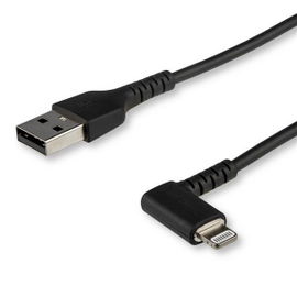 StarTech.com Cable Resistente USB-A a Lightning de 2 m - Negro -Acodado en un Ángulo de 90° a la Derecha - Cable de Carga y Sincronización USB Tipo A a Lightning de Fibra de Aramida Resistente - MFi - iPhone StarTech.com Cable Resistente USB-A a Lightning de 2 m - Negro -Acodado en un Ángulo de 90° a la Derecha - Cable de Carga y Sincronización USB Tipo A a Lightning de Fibra de Aramida Resistente - MFi - iPhone