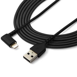 StarTech.com Cable Resistente USB-A a Lightning de 2 m - Negro -Acodado en un Ángulo de 90° a la Derecha - Cable de Carga y Sincronización USB Tipo A a Lightning de Fibra de Aramida Resistente - MFi - iPhone StarTech.com Cable Resistente USB-A a Lightning de 2 m - Negro -Acodado en un Ángulo de 90° a la Derecha - Cable de Carga y Sincronización USB Tipo A a Lightning de Fibra de Aramida Resistente - MFi - iPhone