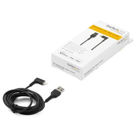 StarTech.com Cable Resistente USB-A a Lightning de 2 m - Negro -Acodado en un Ángulo de 90° a la Derecha - Cable de Carga y Sincronización USB Tipo A a Lightning de Fibra de Aramida Resistente - MFi - iPhone StarTech.com Cable Resistente USB-A a Lightning de 2 m - Negro -Acodado en un Ángulo de 90° a la Derecha - Cable de Carga y Sincronización USB Tipo A a Lightning de Fibra de Aramida Resistente - MFi - iPhone