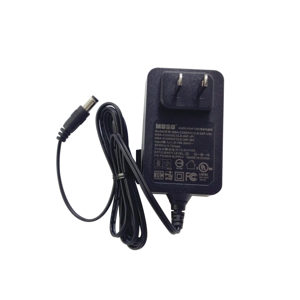 Fuente de Poder Regulada / 12Vcd / 2 Amp / Tipo Jack / Ideal para cámaras epcom y Hikvision / Soporta DVR´s TURBOHD