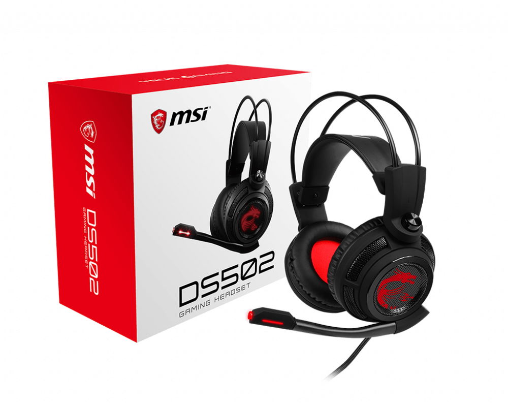 MSI DS502 Auriculares Diadema Negro, Rojo