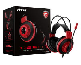 MSI DS501 Auriculares Diadema Conector de 3,5 mm Negro, Rojo