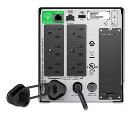 APC Smart-UPS 750VA LCD - UPS - CA 120 V - 500 vatios - 750 VA - Ethernet, RS-232, USB - conectores de salida: 6 - negro - con APC SmartConnect