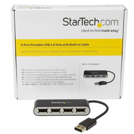 StarTech.com Concentrador Ladrón USB 2.0 de 4 Puertos con Cable Integrado - Hub Portátil USB 2.0 de 4 Puertos Alimentado por el Bus - Hub - 4 x USB 2.0 - sobremesa StarTech.com Concentrador Ladrón USB 2.0 de 4 Puertos con Cable Integrado - Hub Portátil USB 2.0 de 4 Puertos Alimentado por el Bus - Hub - 4 x USB 2.0 - sobremesa
