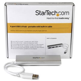StarTech.com Concentrador Portátil USB 3.0 de 4 Puertos - Hub con Cable Incorporado StarTech.com Concentrador Portátil USB 3.0 de 4 Puertos - Hub con Cable Incorporado