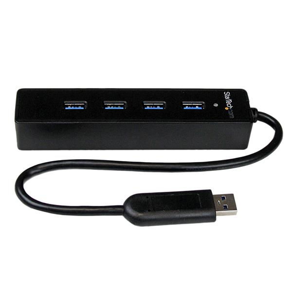 StarTech.com Adaptador Concentrador Hub Ladrón USB 3.0 Super Speed 4 Puertos Salidas Portátil para Laptop Ordenador - Negro - Hub - 4 x SuperSpeed USB 3.0 - sobremesa - para P/N: FCREADMICRO3, MSDREADU3CA