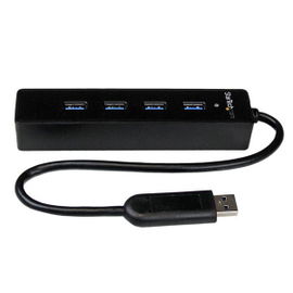 StarTech.com Adaptador Concentrador Hub Ladrón USB 3.0 Super Speed 4 Puertos Salidas Portátil para Laptop Ordenador - Negro - Hub - 4 x SuperSpeed USB 3.0 - sobremesa - para P/N: FCREADMICRO3, MSDREADU3CA StarTech.com Adaptador Concentrador Hub Ladrón USB 3.0 Super Speed 4 Puertos Salidas Portátil para Laptop Ordenador - Negro - Hub - 4 x SuperSpeed USB 3.0 - sobremesa - para P/N: FCREADMICRO3, MSDREADU3CA