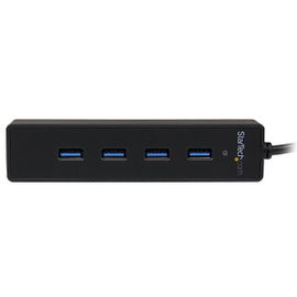 StarTech.com Adaptador Concentrador Hub Ladrón USB 3.0 Super Speed 4 Puertos Salidas Portátil para Laptop Ordenador - Negro - Hub - 4 x SuperSpeed USB 3.0 - sobremesa - para P/N: FCREADMICRO3, MSDREADU3CA