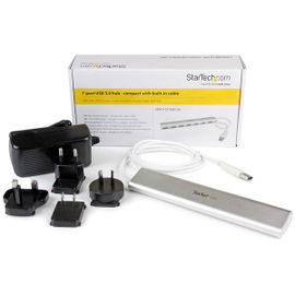 StarTech.com Concentrador USB 3.0 de 7 Puertos - Hub con Cable Incorporado StarTech.com Concentrador USB 3.0 de 7 Puertos - Hub con Cable Incorporado