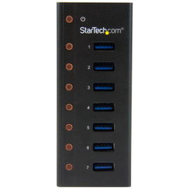 StarTech.com Concentrador USB 3.0 de 7 Puertos con Caja de Metal - Hub de Sobremesa o Montaje en Pared