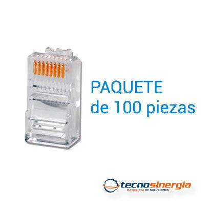 PAQUETE 100 CONECTOR RJ45 PARA CABLE UTP CAT5E PAQUETE 100 CONECTOR RJ45 PARA CABLE UTP CAT5E