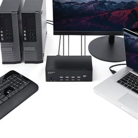 StarTech.com Switch Conmutador KVM de 4 Puertos HDMI - 4K de 30Hz - de Pantalla Doble