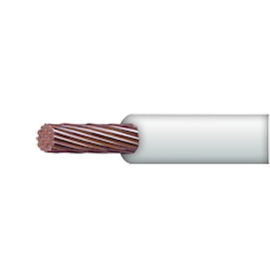 Cable 10 awg  color blanco,Conductor de cobre suave cableado. Aislamiento de PVC, autoextinguible. (Venta por Metro)