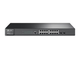 Switch JetStream Gigabit administrable Capa 2, 16 puertos 10/100/1000 Mbps + 2 puertos SFP, 1 puerto de consola.