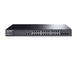 Switch JetStream PoE+ administrable Capa 2, 24 puertos 10/100/1000 Mbps + 4 puertos SFP 384 W Switch JetStream PoE+ administrable Capa 2, 24 puertos 10/100/1000 Mbps + 4 puertos SFP 384 W