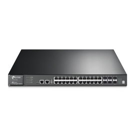 Switch Core JetStream administrable capa 3, 24 puertos RJ45 Gigabit, 4 puertos SFP combo, hasta 4 ranuras SFP+, apilamiento de hasta 8. Switch Core JetStream administrable capa 3, 24 puertos RJ45 Gigabit, 4 puertos SFP combo, hasta 4 ranuras SFP+, apilamiento de hasta 8.