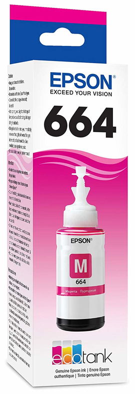Epson T664 - Magenta - original - cartucho de tinta - para Epson L380, L386, L395, L495; EcoTank ET-2600, 2650, L1455, L396, L606, L656