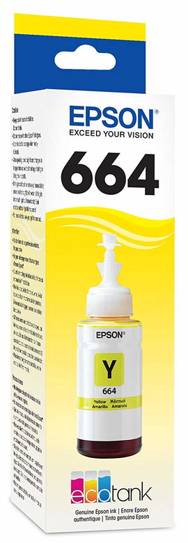 Epson T664 - Amarillo - original - recarga de tinta - para Epson L380, L386, L395, L495; EcoTank ET-2600, 2650, L1455, L396, L606, L656