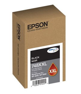 Epson 748XXL - XL - Negro - original - blíster con alarmas de RF/acústica - cartucho de tinta - para WorkForce Pro WF-6090, WF-8090, WF-8590