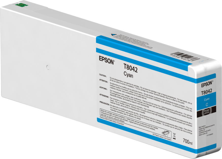 Epson T8042 - 700 ml - cián - original - cartucho de tinta - para SureColor SC-P6000, SC-P7000, SC-P7000V, SC-P8000, SC-P9000, SC-P9000V Epson T8042 - 700 ml - cián - original - cartucho de tinta - para SureColor SC-P6000, SC-P7000, SC-P7000V, SC-P8000, SC-P9000, SC-P9000V